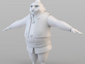 cartoon ottoman inkeeper 3D Model