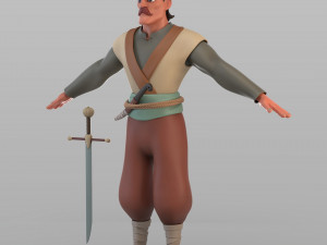 cartoon ottoman lieutenant Modèle 3D