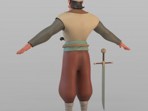 cartoon ottoman lieutenant Modèle 3D