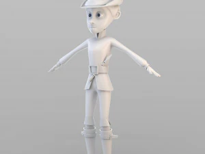 flautista de dibujos animados Modelo 3D