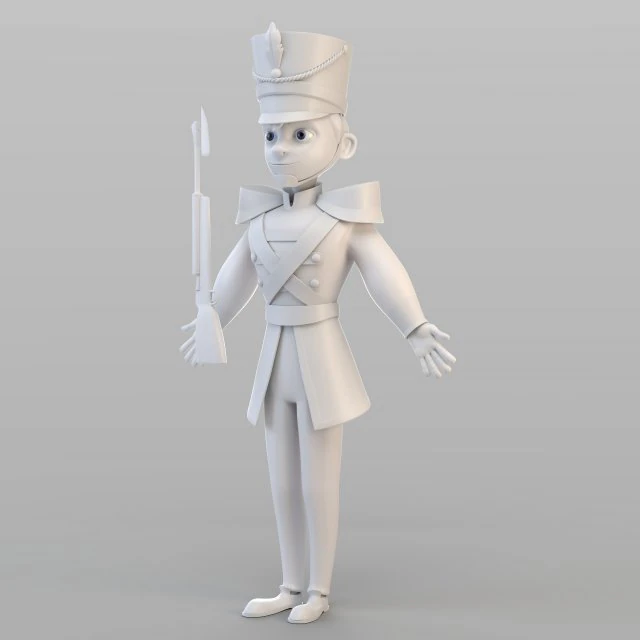 cartoon tin soldier 3D Model .c4d .max .obj .3ds .fbx .stl .blend 