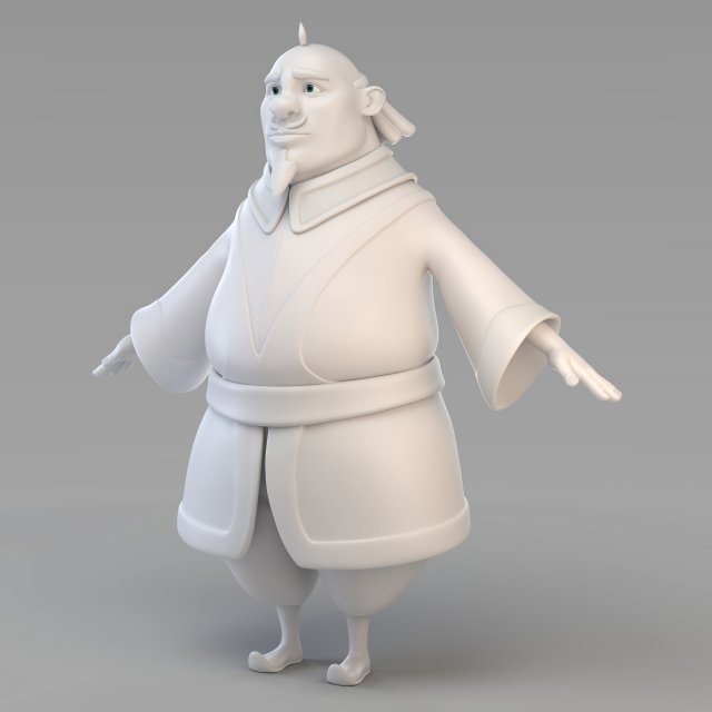 cartoon fat vizier 3D Model .c4d .max .obj .3ds .fbx .stl .blend 