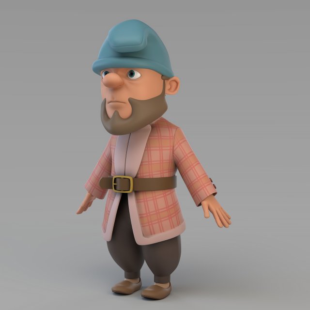 cartoon gnome 02 3Dモデル .c4d .max .obj .3ds .fbx .stl .blend 
