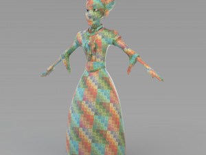 cartoon old princess 3D Model