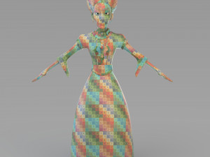 cartoon old princess 3D Model