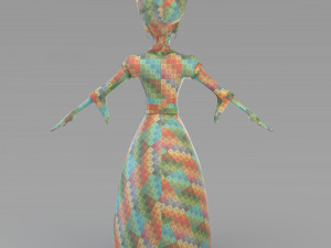 cartoon old princess 3D Model