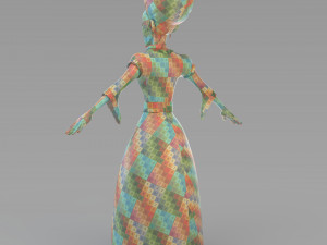 cartoon old princess 3D Model