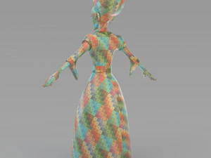 vecchia principessa dei cartoni animati Modello 3D