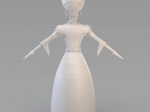 cartoon old princess 3D Model