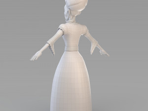 cartoon old princess 3D Model