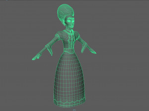 cartoon old princess 3D Model