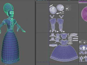cartoon old princess 3D Model