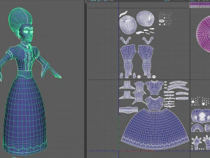 vecchia principessa dei cartoni animati Modello 3D