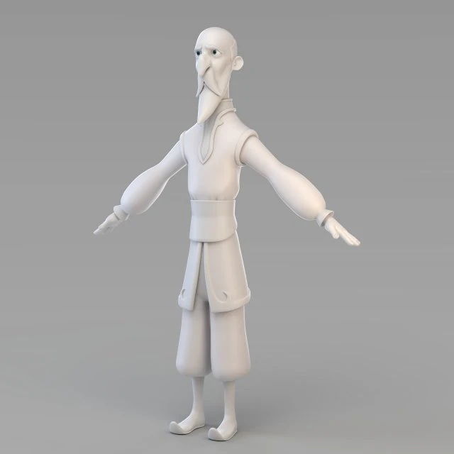 cartoon old wizard 3D Model .c4d .max .obj .3ds .fbx .stl .blend