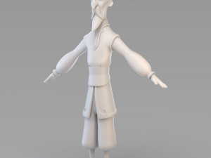 cartoon old wizard 3D Model