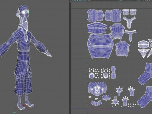 cartoon old wizard 3D Model