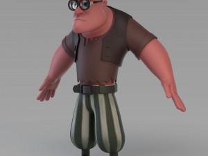 cartoon poor big man Modelo 3D