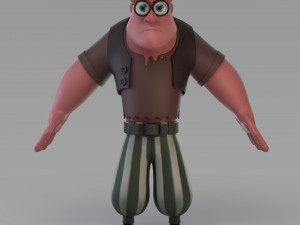 cartoon poor big man 3D 모델