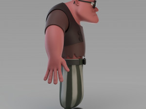 cartoon poor big man 3D 모델