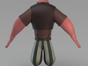 cartoon poor big man 3D 모델