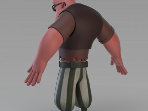 cartoon poor big man 3D 모델