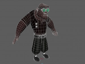 cartoon poor big man 3D 모델