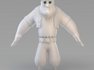 cartoon poor big man 3D 모델