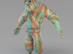cartoon poor big man 3D 모델