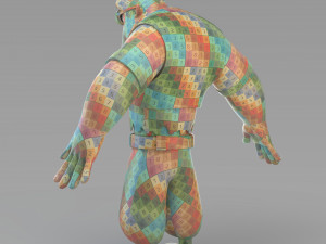 cartoon poor big man 3D 모델