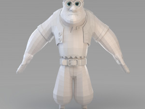 cartoon poor big man 3D 모델