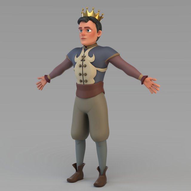 cartoon prince 01 Modelo 3D .c4d .max .obj .3ds .fbx .stl .blend 