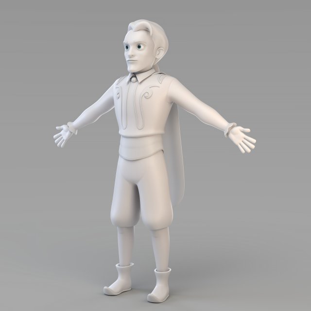 cartoon prince 02 3D Model .c4d .max .obj .3ds .fbx .stl .blend 