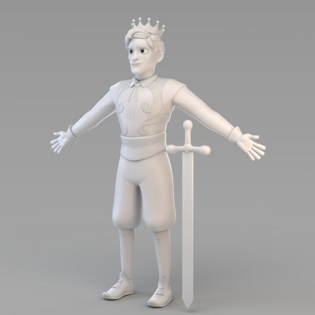 cartoon prince 03 3D Model .c4d .max .obj .3ds .fbx .stl .blend 