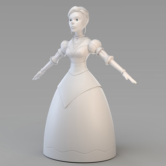 cartoon princess 01 Model 3D .c4d .max .obj .3ds .fbx .stl .blend 