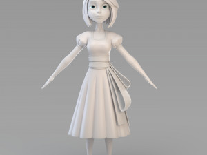 cartoon snow princess 3Dモデル