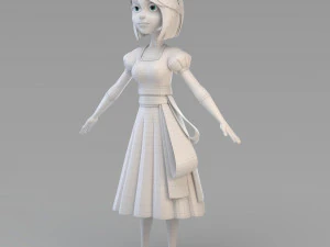 cartoon snow princess 3D Model