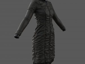 scifi puffed dress marvelous designer Modello 3D