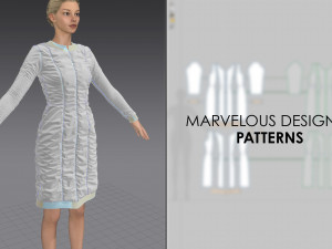 scifi puffed dress marvelous designer Modello 3D