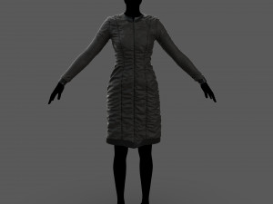scifi puffed dress marvelous designer Modello 3D