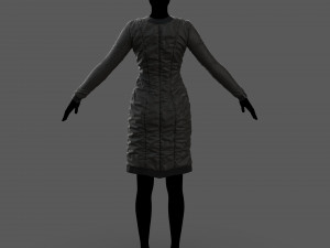 scifi puffed dress marvelous designer Modello 3D