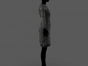 scifi puffed dress marvelous designer Modello 3D