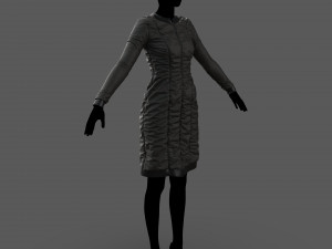scifi puffed dress marvelous designer Modello 3D