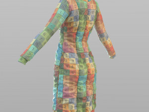 scifi puffed dress marvelous designer Modello 3D