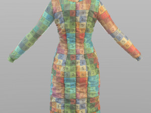 scifi puffed dress marvelous designer Modello 3D