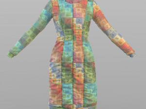 scifi puffed dress marvelous designer Modello 3D