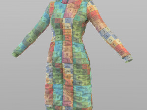 scifi puffed dress marvelous designer Modello 3D