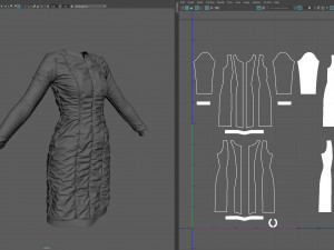 scifi puffed dress marvelous designer Modello 3D