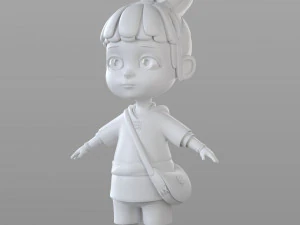 ragazza del villaggio dei cartoni animati Modello 3D