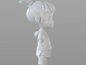 cartoon villager girl 3D Model