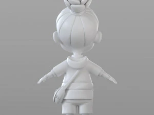 gadis desa kartun Model 3D